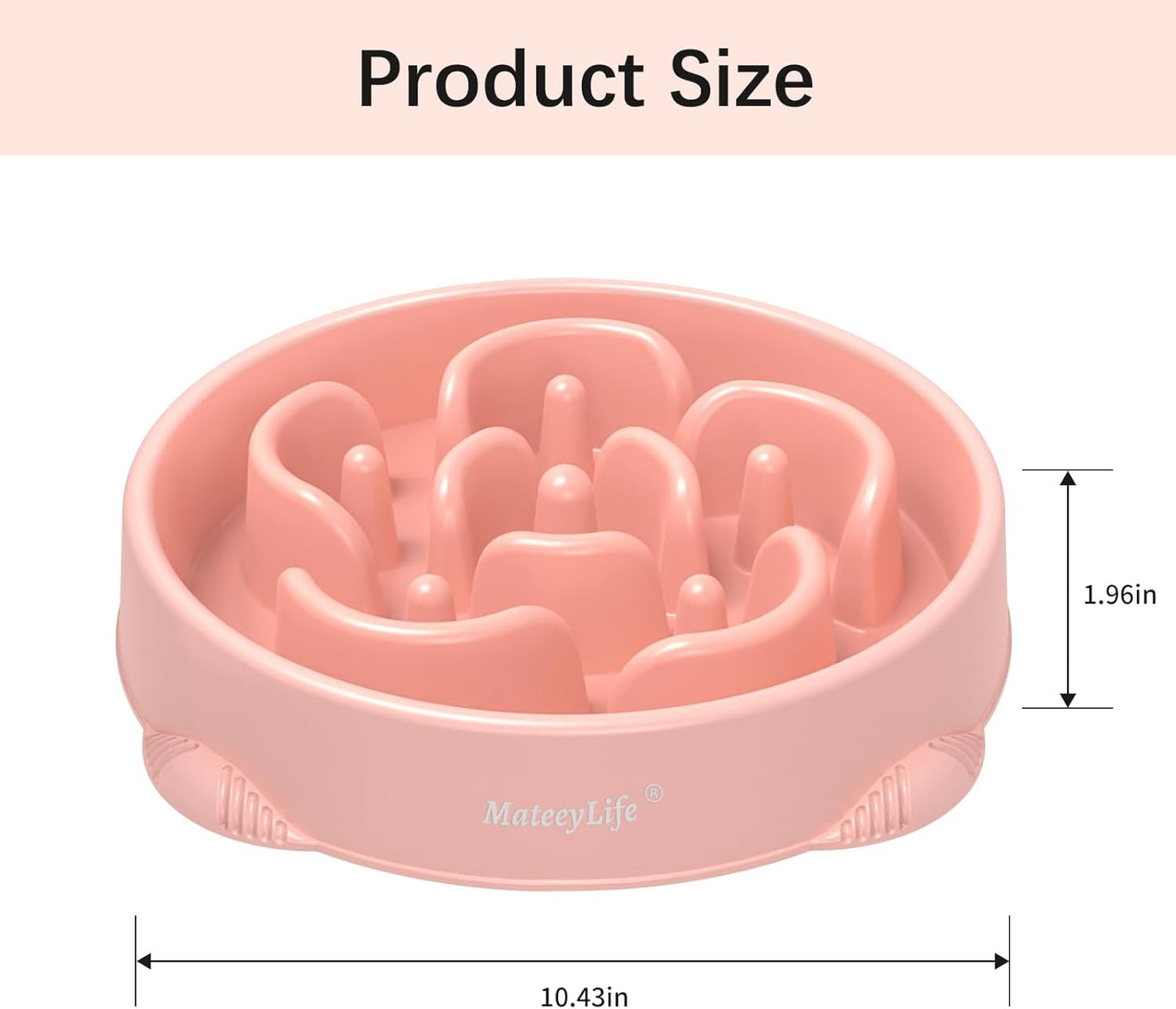 MateeyLife Slow Feeder Dog Bowls 2PCS, Anti-Choking Puzzle Dog Food Bowls, Anti-Slip Interactive Feeding Slow Down Eating, Bloat Stop Maze Dishes for Medium Breeds Pink&Purple