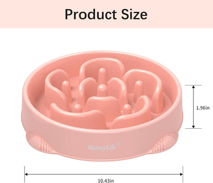 MateeyLife Slow Feeder Dog Bowls 2PCS, Anti-Choking Puzzle Dog Food Bowls, Anti-Slip Interactive Feeding Slow Down Eating, Bloat Stop Maze Dishes for Medium Breeds Pink&Purple