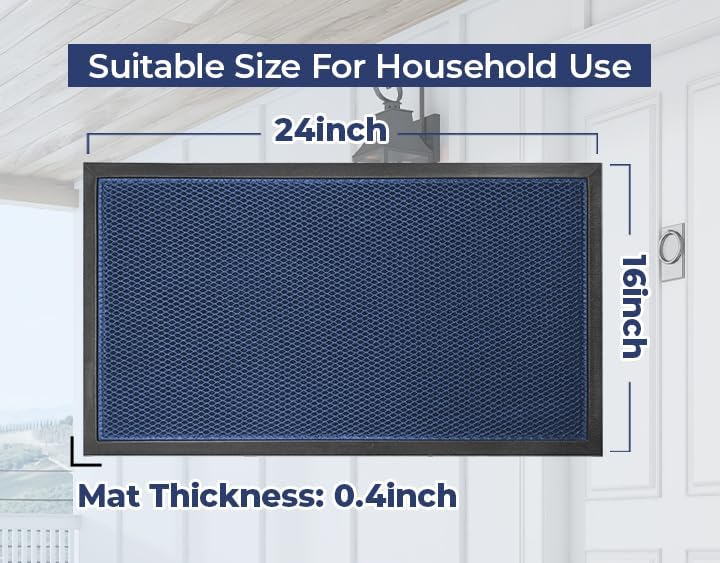 Muddy Mat® Meshy Mat™ Door Mat Heavy-Duty Quick-Dry Floor Mat, Sand & Dirt Trapper for Indoor & Outdoor, Ideal for Entrance, Mudrooms,Patios & Garages,Low-Profile,Non-Slip,Washable– Black 17"x30"x0.4"