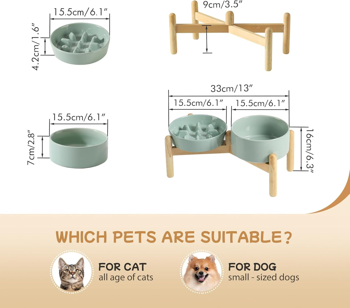 Havniva Ceramic Slow Feeder Dog Bowls, 1.6 Cups Dog Bowl Slow Feeding for Medium Breed, 8.2inch Puzzle Dog Food Bowl Slow Feeder Non-Slip Anti-Gulping and Anti-Choking Reduces Bloating