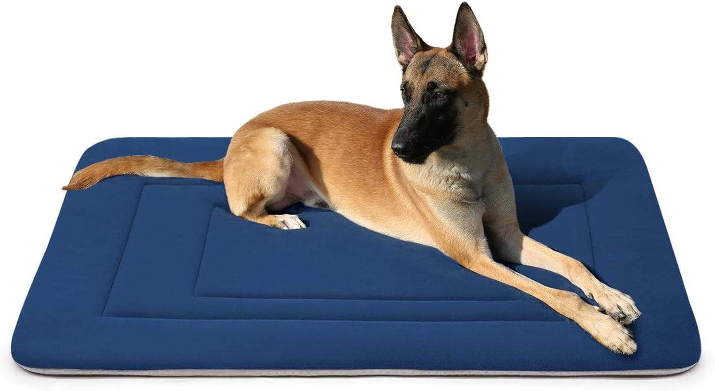 Dog Bed Soft Dog Crate Bed Pad Mat, 42 in Non Slip Bottom Washable Beds for Large Dogs, Pet Bed Mattress Kennel Pad, Dark Gray