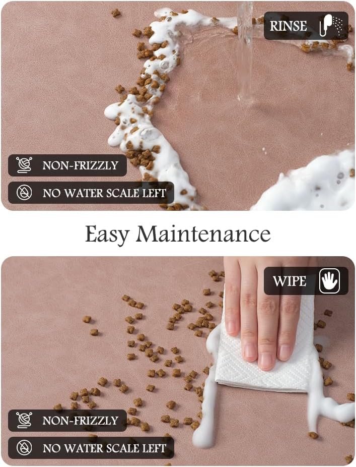 PADOOR Pet Feeding Mat-Absorbent Dog Mat for Food and Water Bowl-No Stains Easy Clean Dog Food Mat-Quick Dry Water Dispenser-Puppy Supplies Accessories
