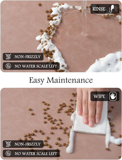 PADOOR Pet Feeding Mat-Absorbent Dog Mat for Food and Water Bowl-No Stains Easy Clean Dog Food Mat-Quick Dry Water Dispenser-Puppy Supplies Accessories
