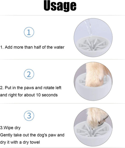 Pet Dog Paw Cleaner Cup, Pet Foot Cleaner Paw Cleaner Cup Easy to Use, Portable Dirt Removal Cleaning Dog Foot Washer Accessory for Dog Cat (Blue)