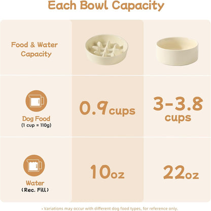 Havniva Ceramic Slow Feeder Dog Bowls, 1.6 Cups Dog Bowl Slow Feeding for Medium Breed, 8.2inch Puzzle Dog Food Bowl Slow Feeder Non-Slip Anti-Gulping and Anti-Choking Reduces Bloating
