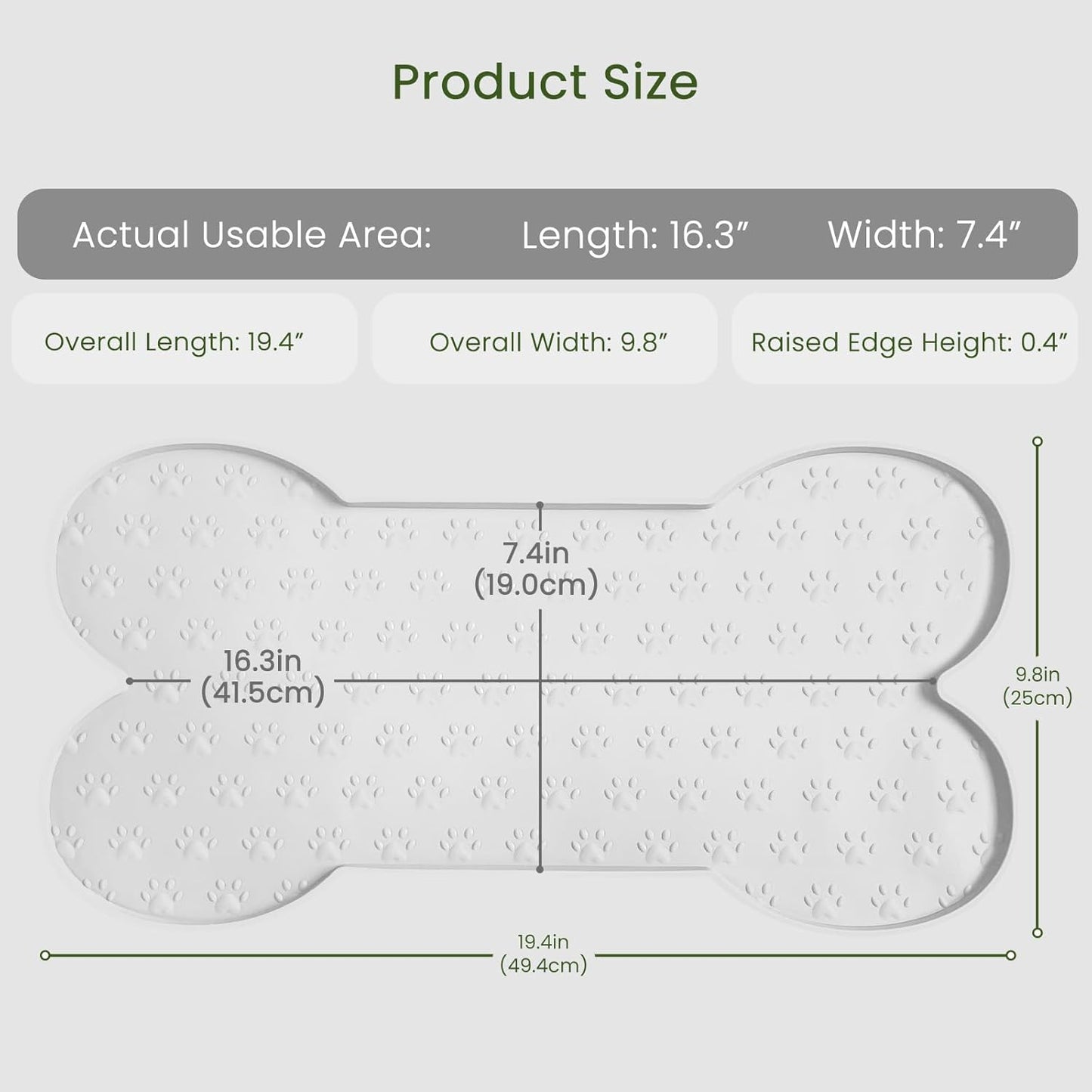 PWTAA Dog Food Mat Anti-Slip Silicone Dog Bowl Mat Thicker Pet Placemat Waterproof Cat Feeder Pad with Raised Edge Puppy Kitten Feeding Mats Suitable Small Medium-Sized Dogs Cats Eating Tray