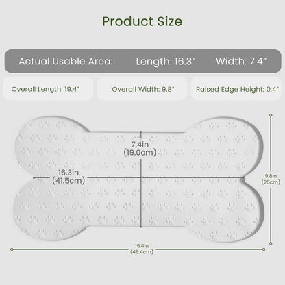 PWTAA Dog Food Mat Anti-Slip Silicone Dog Bowl Mat Thicker Pet Placemat Waterproof Cat Feeder Pad with Raised Edge Puppy Kitten Feeding Mats Suitable Small Medium-Sized Dogs Cats Eating Tray