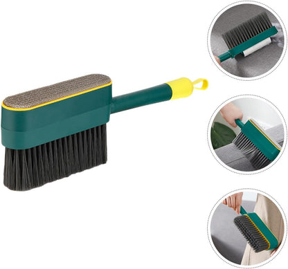 MAGICLULU Multi-use 3-in-1 Pet Hair Removal Broom with Long Handle and Soft Bristles, Electrostatic Dusting Brush for Household Cleaning and Bed Dusting, 1pcs Green and Gray Handheld