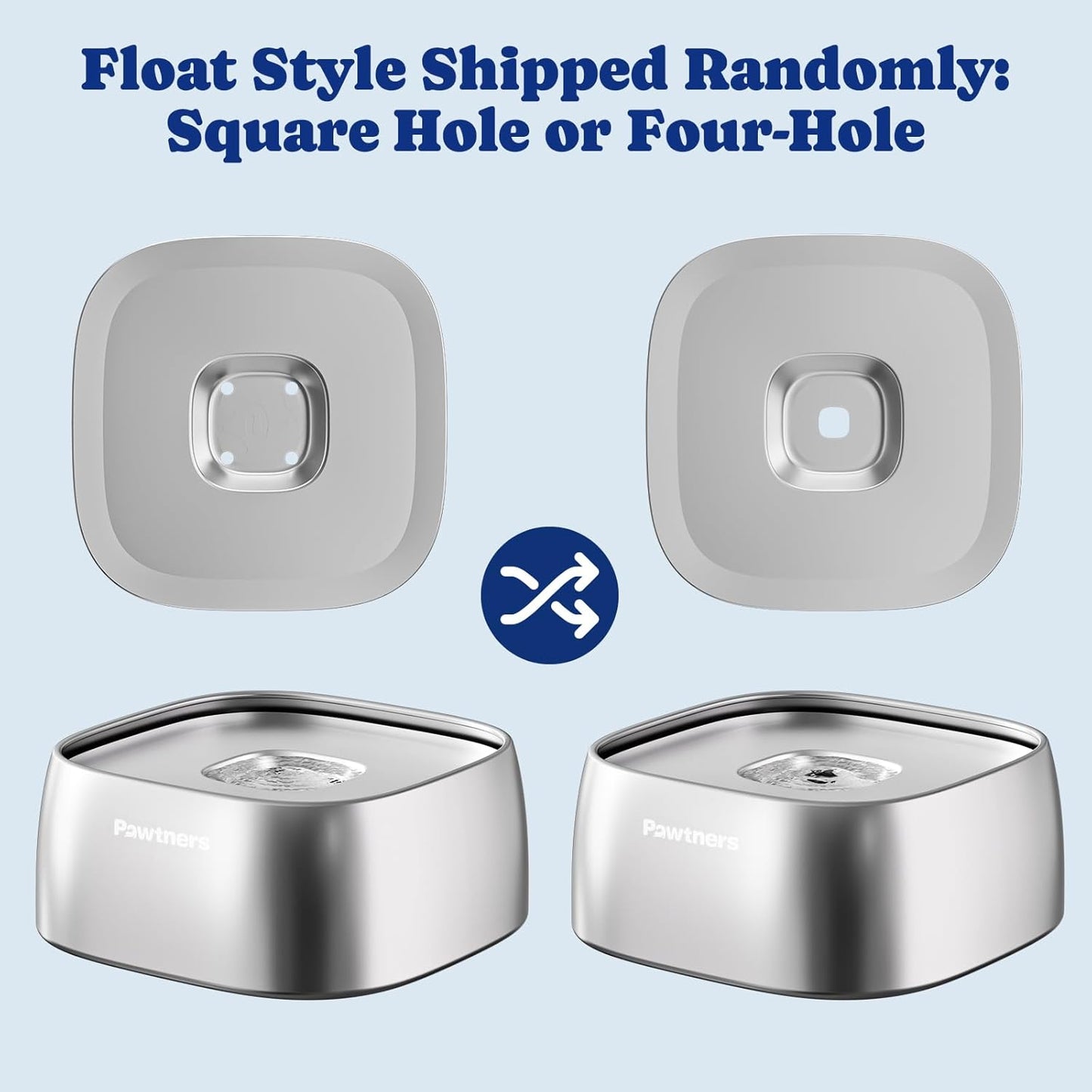 Pawtners All Stainless Steel Dog Water Bowl No Spill,135oz Anti-Splash Dog Bowl with Non-Slip Base, Spill Proof for Medium Large Messy Drinkers, Slow Drinking, Slobber Stopper,Easy to Clean
