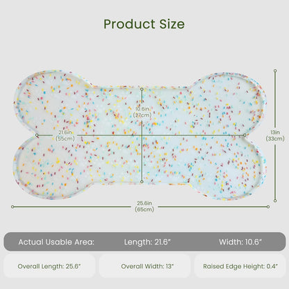 PWTAA Dog Food Mat Anti-Slip Silicone Dog Bowl Mat Thicker Pet Placemat Waterproof Cat Feeder Pad with Raised Edge Puppy Kitten Feeding Mats Suitable Small Medium-Sized Dogs Cats Eating Tray
