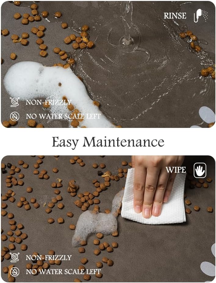 PADOOR Pet Feeding Mat-Absorbent Dog Mat for Food and Water Bowl-No Stains Easy Clean Dog Food Mat-Quick Dry Water Dispenser-Puppy Supplies Accessories