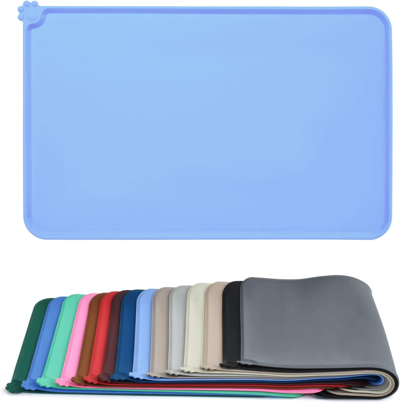 AUDWUD Silicone Waterproof Pet Feeding Mats,Anti Slip Bowl Pad,Dog Mat for Food and Water
