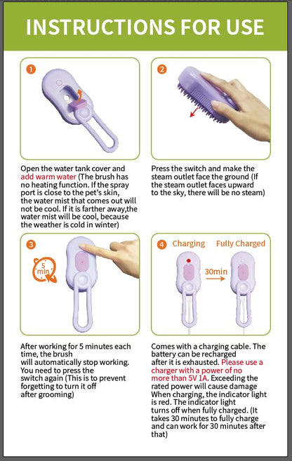 2024 Multifunctional Pet Grooming Brush - 3-in-1 Detangling and Massage Comb for Removing Loose Hair from Cats and Dogs