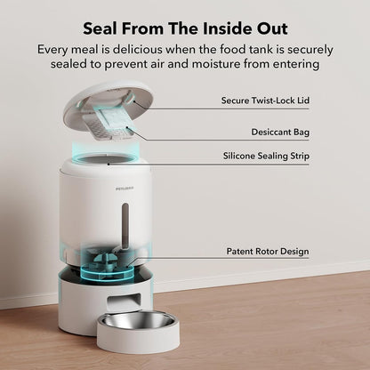 PETLIBRO Automatic Dog Feeder with Camera, Auto Cat Food Dispenser Slow Feeders Dogs Bowl, 1080P HD Video with Night Vision, 5G WiFi with 2-Way Audio, Stainless Steel Slow Food Tray for Small Dogs