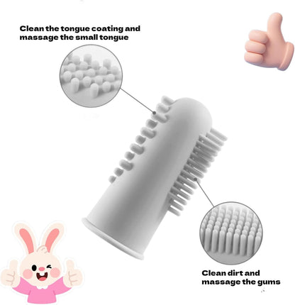 4Pcs Cat & Dog Toothbrush Dual-Head Finger Toothbrush Silicone Dental Brush for Puppy & Kitten Teeth Cleaning