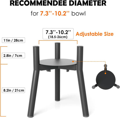 SHAINFUN Raised Dog Bowl Stand for Large Dogs 11" Height Adjustable Width 7-10.6" Single Tall Elevated Dog Bowls Stand, Food & Water Feeder Holder for Large Breeds (Bowl Not Included)