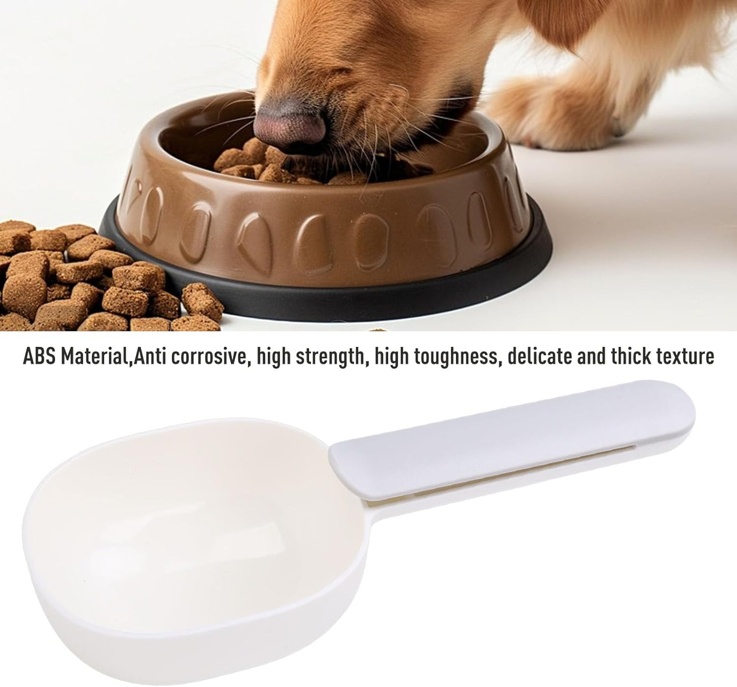 Fockety Dog Food Scoop, Pet Food Scoop with Clip for Sealing, Keep Pet Treats Freshness, Easy Scooping for Daily Feeding at Home, for Dogs, Cats, Rabbits