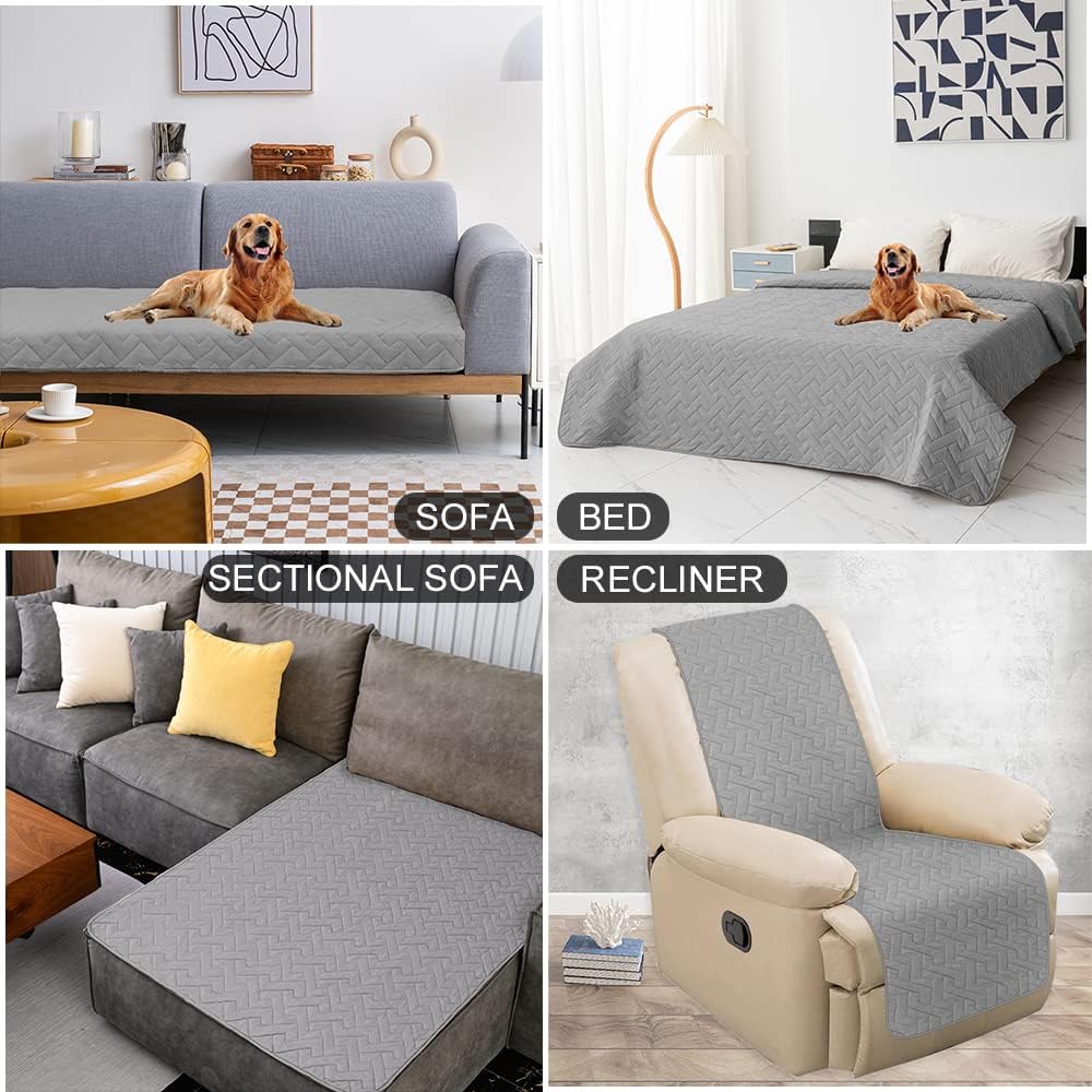 fuguitex Waterproof Dog Bed Cover Couch Cover, Anti-Slip Cat Mat Pet Pad Blanket for Sofa Chair Recliner Furniture Protrctor