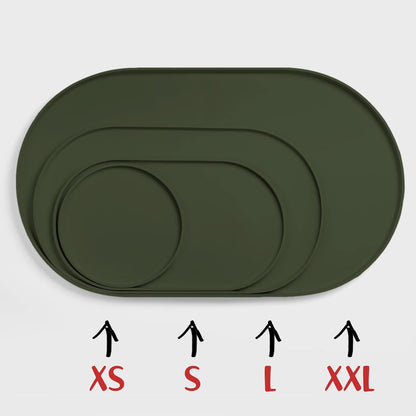DogBuddy Dog Food Mat - Waterproof Dog Bowl Mat, Silicone Pet Mat for Food and Water Bowls, Nonslip Pet Feeding Mat with Edges, Dogs Food Mats for Floors, Puppy Supplies (Small, White Sand)