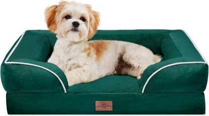Comfort Expression Orthopedic Dog Bed for Extra Large Dogs 42x30 Inch, Waterproof Egg Crate Foam XL Pet Bed with Removable Bolsters, Dog Couch with Washable Cover & Non-Slip Bottom, Grey - Colors A