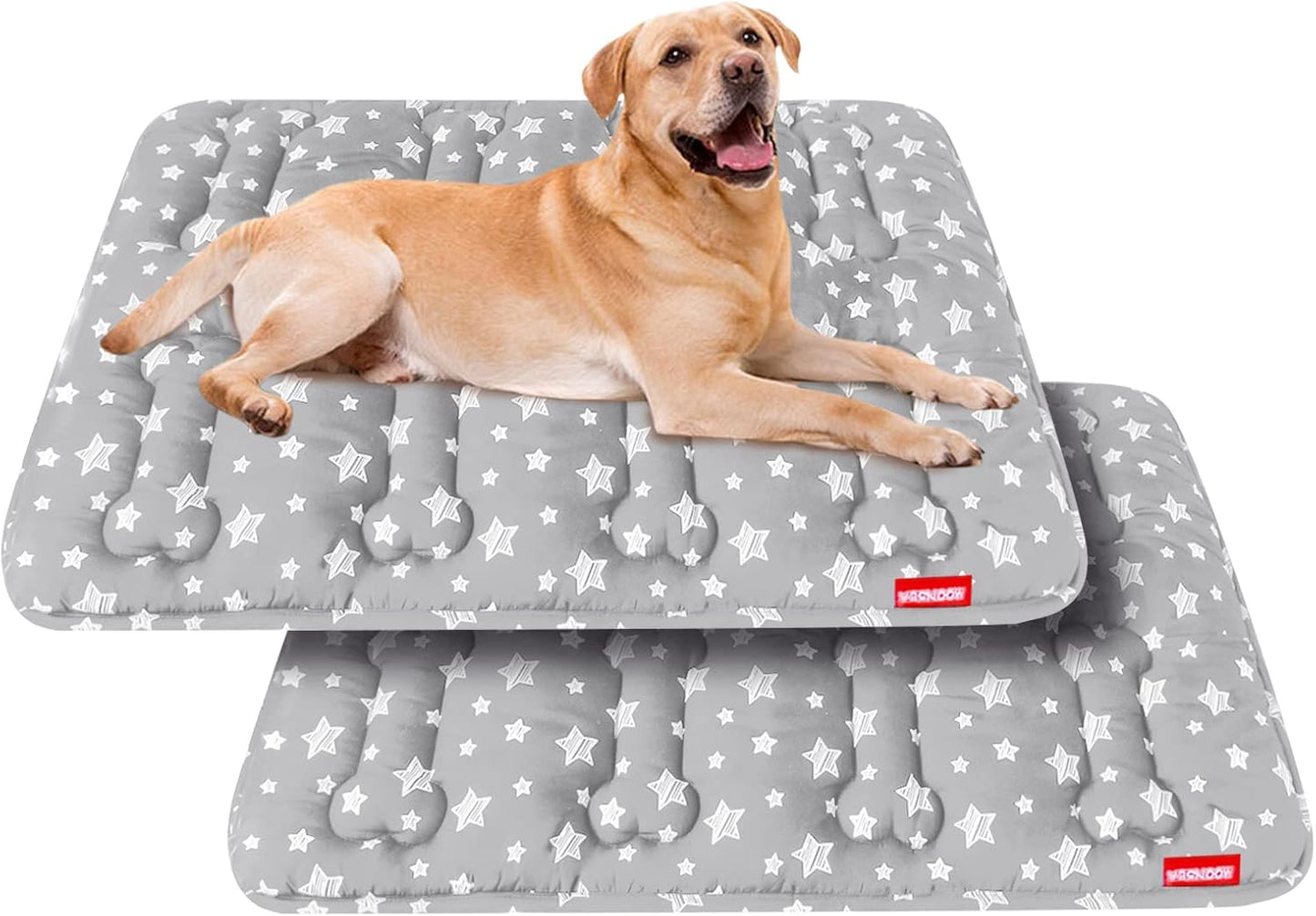 Dog Crate Bed Mat (36" X 23"), Soft Dog Bed Mat with Cute Stars, Personalized Crate Pad, Anti-Slip Bottom, Machine Washable Kennel Pad
