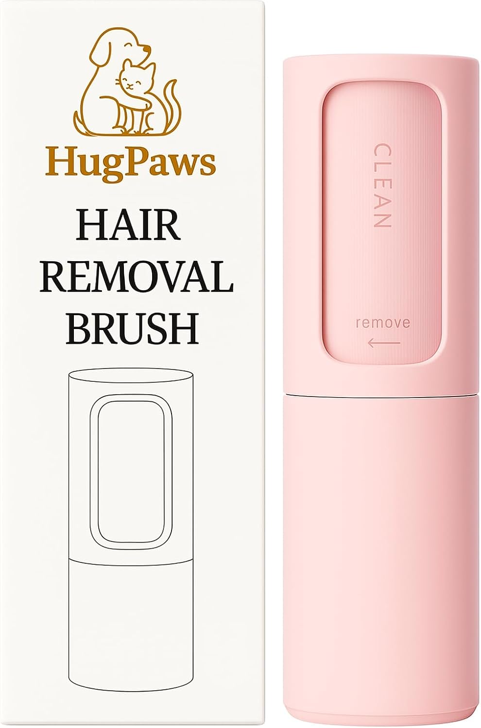 Pet Hair Remover Roller – 360° Self-Cleaning, Reusable Lint Roller for Pet Hair on Couch, Clothes, Car & Bed – Dog & Cat Fur Remover Brush – Pink