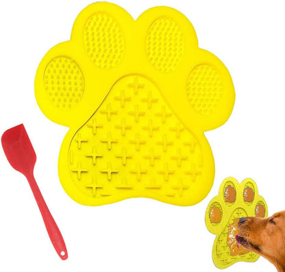 Dog Licking Mat for Anxiety Peanut Butter Slow Feeder Bowls Licking Pad with Strong Suction to Wall for Pet Bathing,Grooming,and Dog Training (Red)