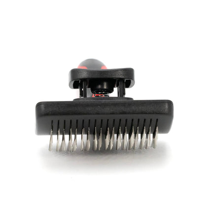 Jeffers Pet Dual Level Pin Universal Slicker Brush for Dogs, Cats & Small Pets - Curved Grooming Brush with Long & Short Pins for Shedding, Detangling, Finishing - Remove Mats & Dead Coat - Large