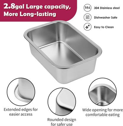 1.2 Gallon Elevated Large Dog Water Bowl with Mat, 4 Height Adjustable 12-17", Raised Dog Water Bowl Stand for Large Breed