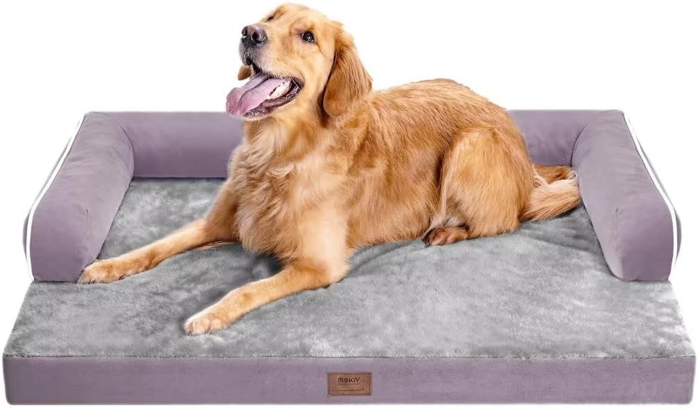Large Dog Bed Orthopedic Washable - Beds Bolster - Medium XL XLarge Big Dogs - Memory Foam Couch Sofa - Waterproof with Removable Cover