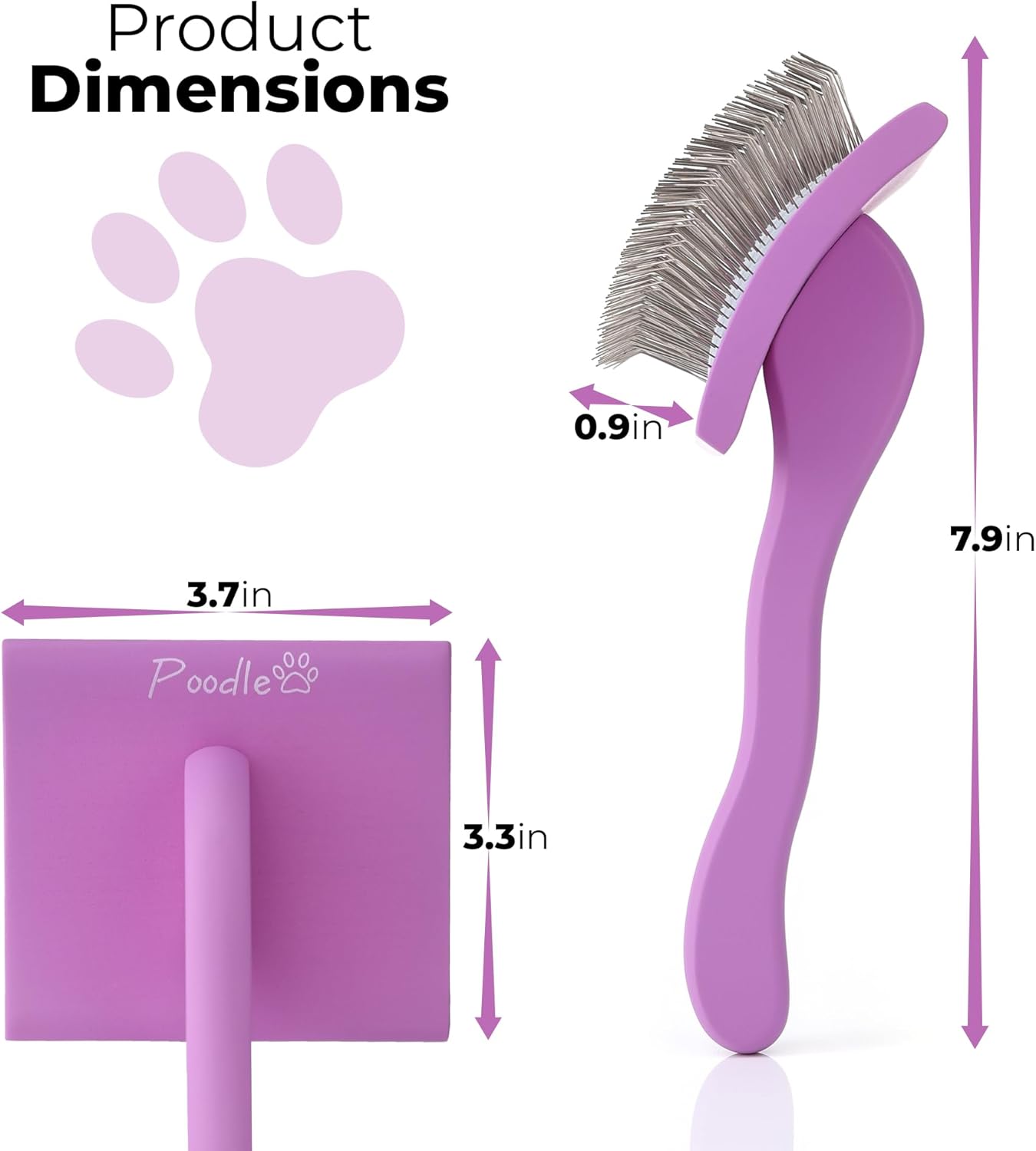 Slicker Brush for Dogs - Detangling Dog Brushes for Grooming with Soft Bristles & long Pins - Professional Cat Deshedding Tool to Removes Tangles & Dirt (large)