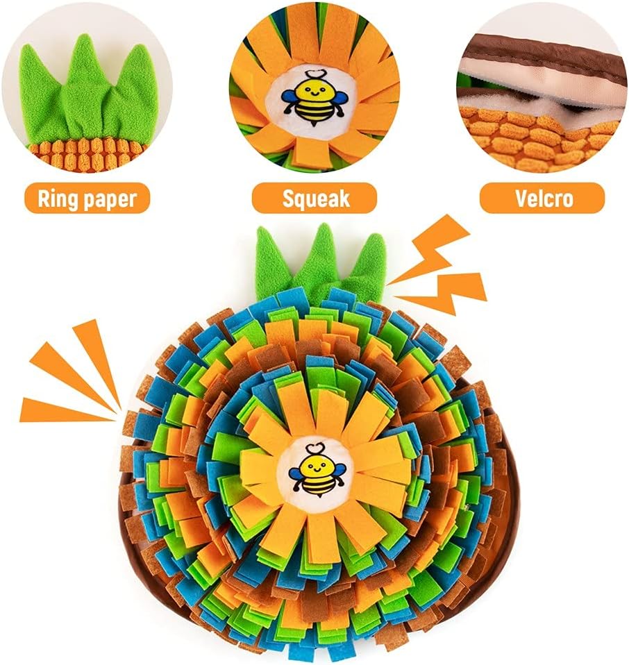 AWOOF Pet Snuffle Mat for Dogs, Interactive Feed Game for Boredom, Encourages Natural Foraging Skills for Cats Dogs Bowl Travel Use, Dog Treat Dispenser Indoor Outdoor Stress Relief