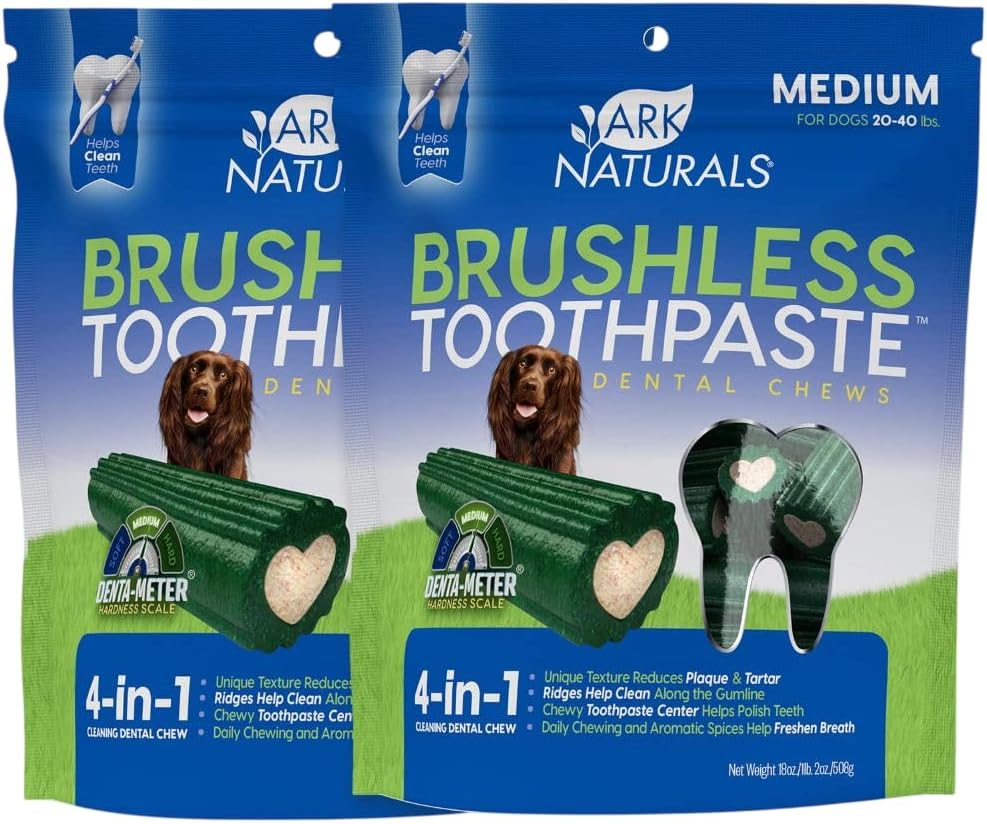 Ark Naturals Soft Brushless Toothpaste, Dog Dental Chews for Small Breeds, Freshens Breath, Unique Texture Helps Reduce Plaque & Tartar, 12oz, 1 Pack