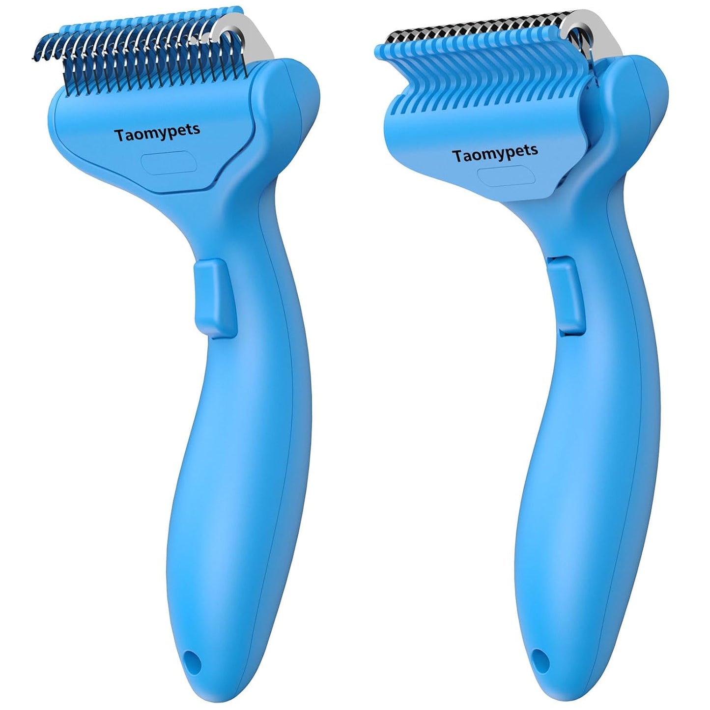 Self Cleaning Grooming Rake Brush for Shedding Gently Removes Loose Undercoat Mats Tangled Deshedding Grooming Tool for Dogs Cats Extra Wide (White)