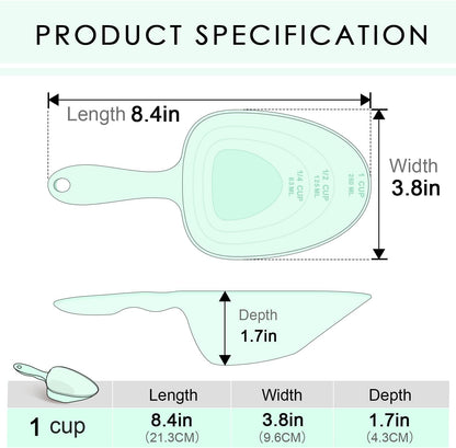 1-Cup Melamine Pet Food Scoop — Precise Feeding & Weight-Management Measuring Scoop for Dogs & Cats, BPA-Free, Durable, Dishwasher-Safe (Baby Blue)