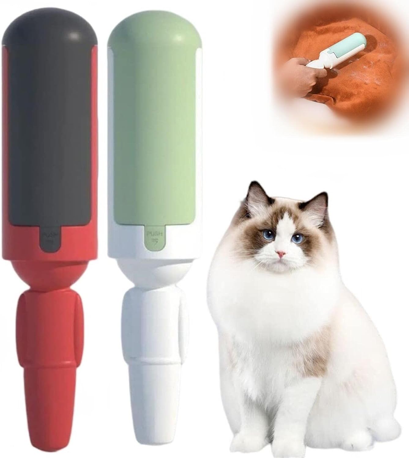 2023 New Pet Hair Remover Roller - Reusable and Washable for Dog/Cat Fur - Best for Couch and Furniture (A-White)