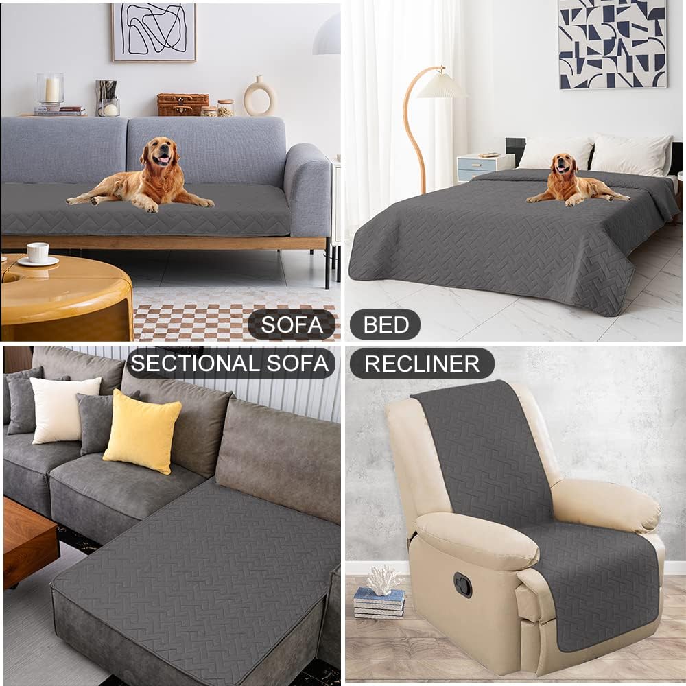 fuguitex Waterproof Dog Bed Cover Couch Cover, Anti-Slip Cat Mat Pet Pad Blanket for Sofa Chair Recliner Furniture Protrctor