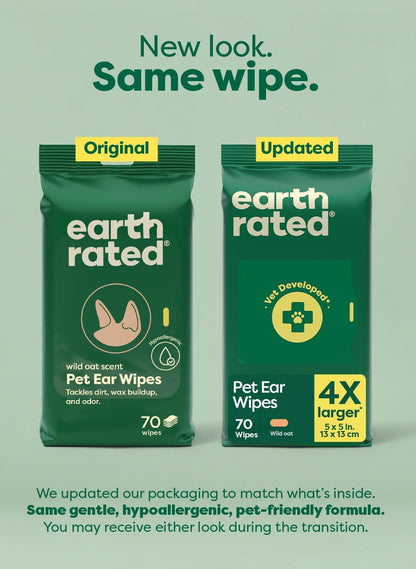 Earth Rated Dog Wipes, Hypoallergenic, Cleaning and Hydrating, for Grooming Paws, Body and Butt, Lavender Scented, 400 Count