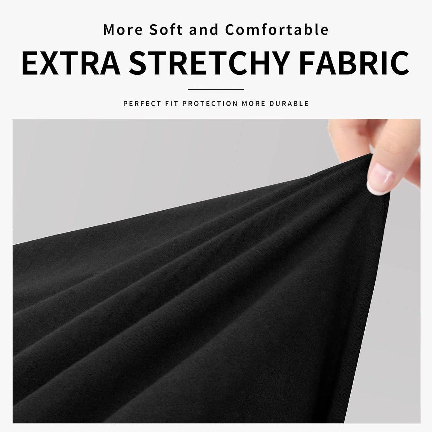 Easy-Going 100% Dual Waterproof 4 Pieces Stretch Soft Couch Cover for Dogs, Sofa Slipcover for 3 Separate Cushion Couch Leakproof Furniture Protector for Kids, Pets Dark Gray