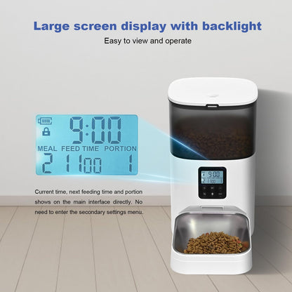 ANDOLL HOME Automatic Cat Feeder, 4L Cat Food Dispenser with 10s Voice Recorder, Pet Feeder up to 8 Meals per Day, Timed Dog Feeder with Dry Food Sealed Ring