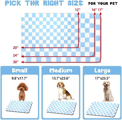 Dog Food Mats for Floors Waterproof, Pet Water Bowl Mats Pet Feeding Absorbent Placemats Plaid 12 * 20 inch