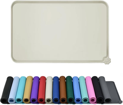 Reopet Waterproof Pet Feeding Mat, Non-Slip Silicone Placemats for Dog Cat Food and Water Bowl, High Raised Edges to Prevent Spills and Protect Floors
