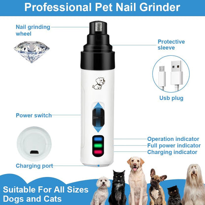 2026 New Dog Nail Clippers Silent, Quiet Dog Nail Grinder, Painless Paws Grooming & Smoothing, Electric Pet Nail Trimmer for Cats and Other Animals, Ideal for Sensitive Dogs of All Breeds & Sizes