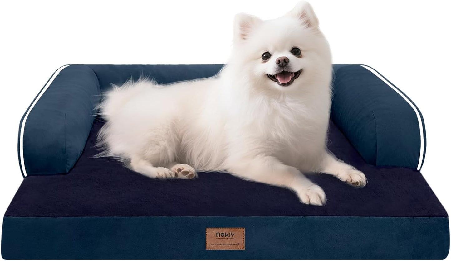Large Dog Bed Orthopedic Washable - Beds Bolster - Medium XL XLarge Big Dogs - Memory Foam Couch Sofa - Waterproof with Removable Cover