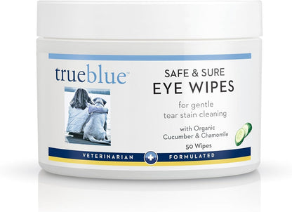TrueBlue Parsley & Peppermint Fast and Fresh Dog Dental Wipes – Pre-Moistened Teeth Cleaning Pads - Non-Toxic, All-Natural Tooth Cleansing– 50 Count