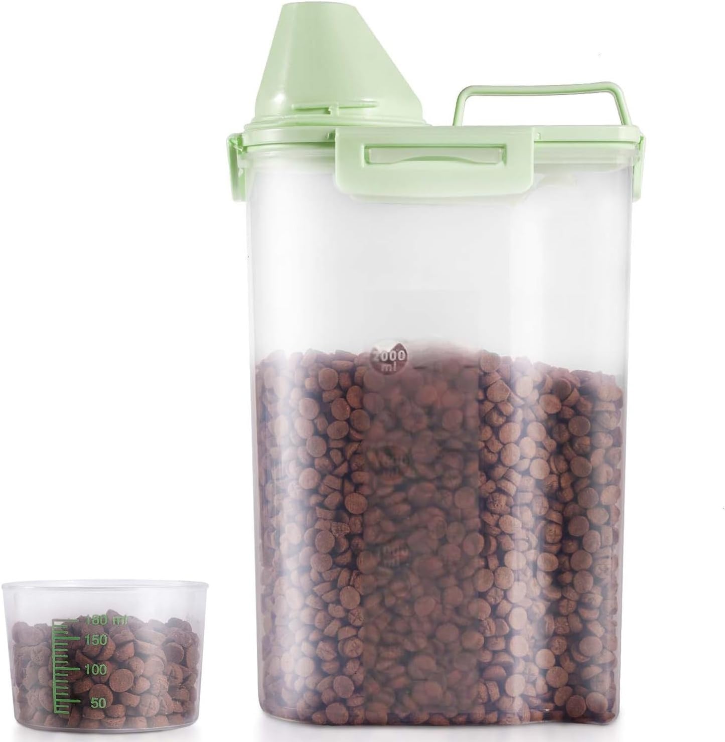 SenseYo 2.5lb Pet Food Storage Container with Measuring Cup, 3L Cat Food Storage Container Dog Food Storage BPA Free for Small Dog, Cat, Bird (Pink)