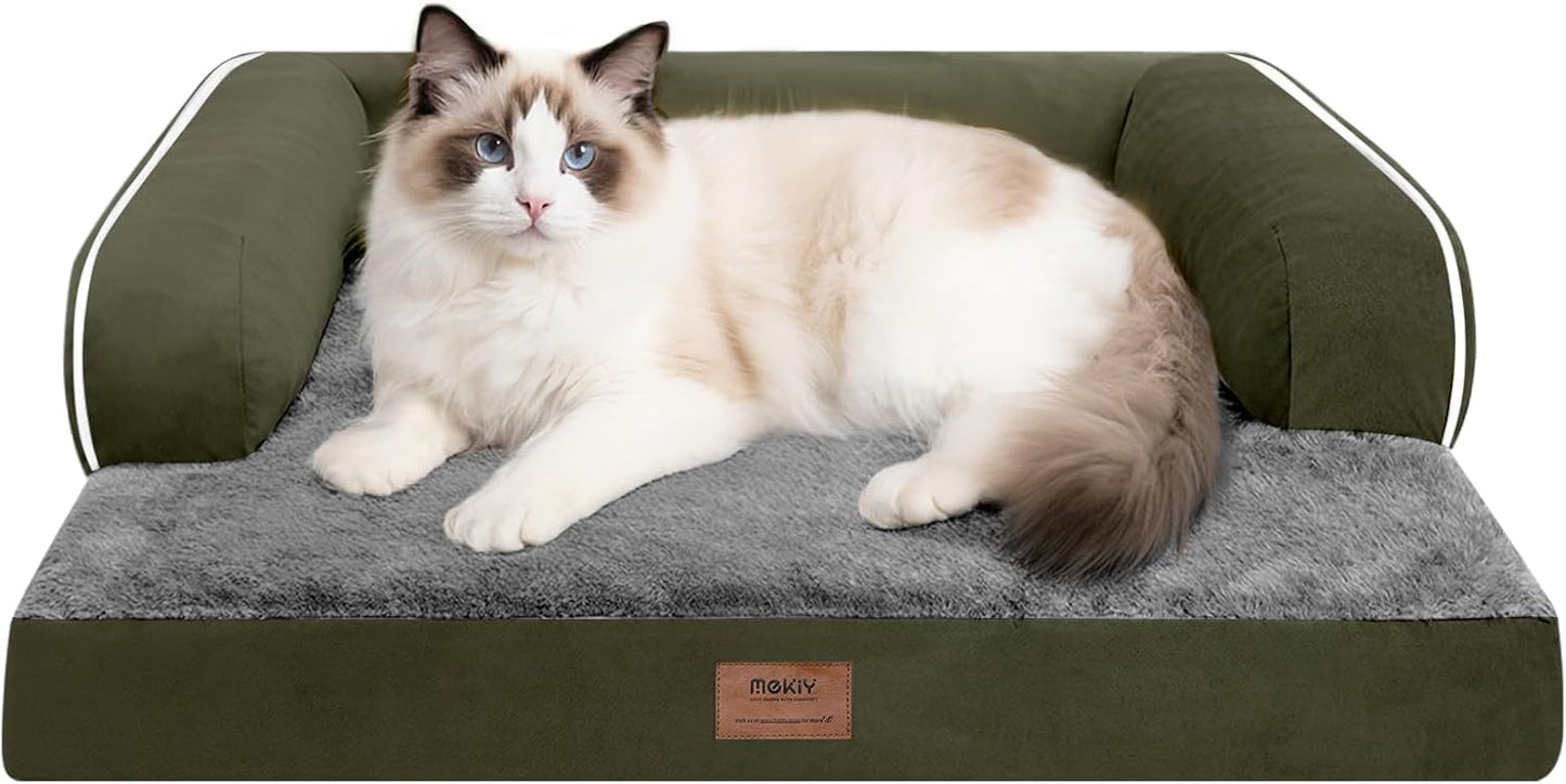 Large Dog Bed Orthopedic Washable - Beds Bolster - Medium XL XLarge Big Dogs - Memory Foam Couch Sofa - Waterproof with Removable Cover