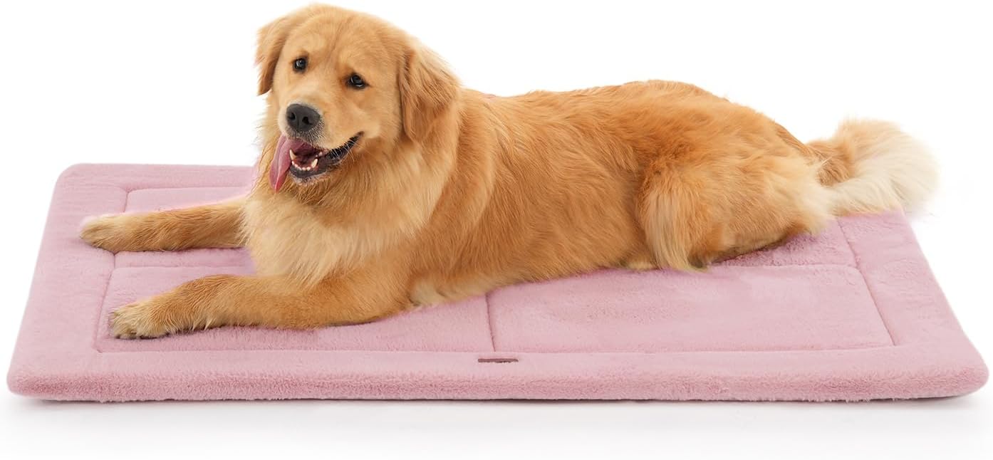 Made4Pets Dog Crate Pad Bed for Medium Large Dogs, Washable & Reversible, Anti-Slip Kennel Mat for Cozy Sleeping, Soft Fluffy Dog Bed for Indoor & Outdoor Use, 35"x23", Gray