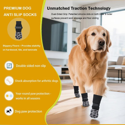 ‌VALFRID Non-Slip Dog Socks with Double Sides Grips, and Durable Dogs Grip Socks,Hardwood Floors Anti-Slip,Dog Booties for Small Medium Large Dogs S