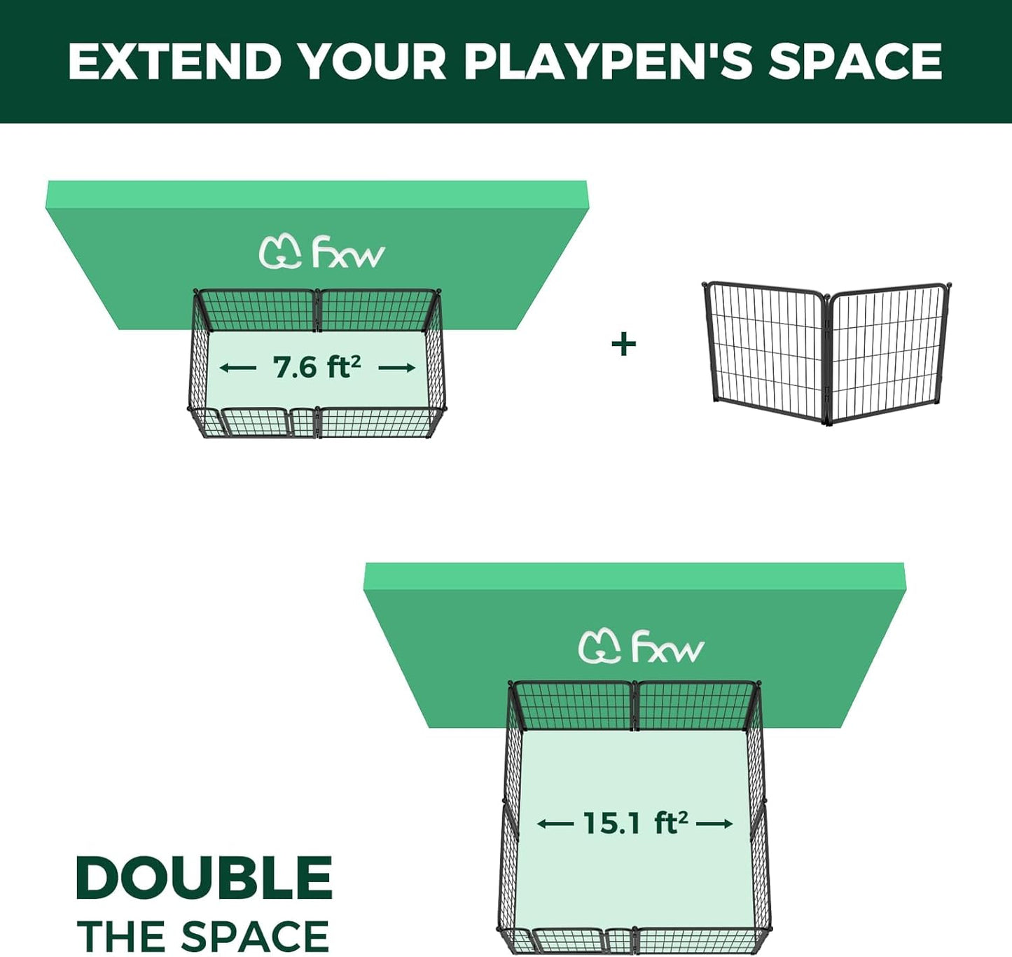 FXW Homeplus Unleashed Indoor Dog Playpen - Stress-Free and Safe Play, Heavy Duty 24 Inch 6 Panels Dog Pen for Puppy and Small Dogs, Black│Patented